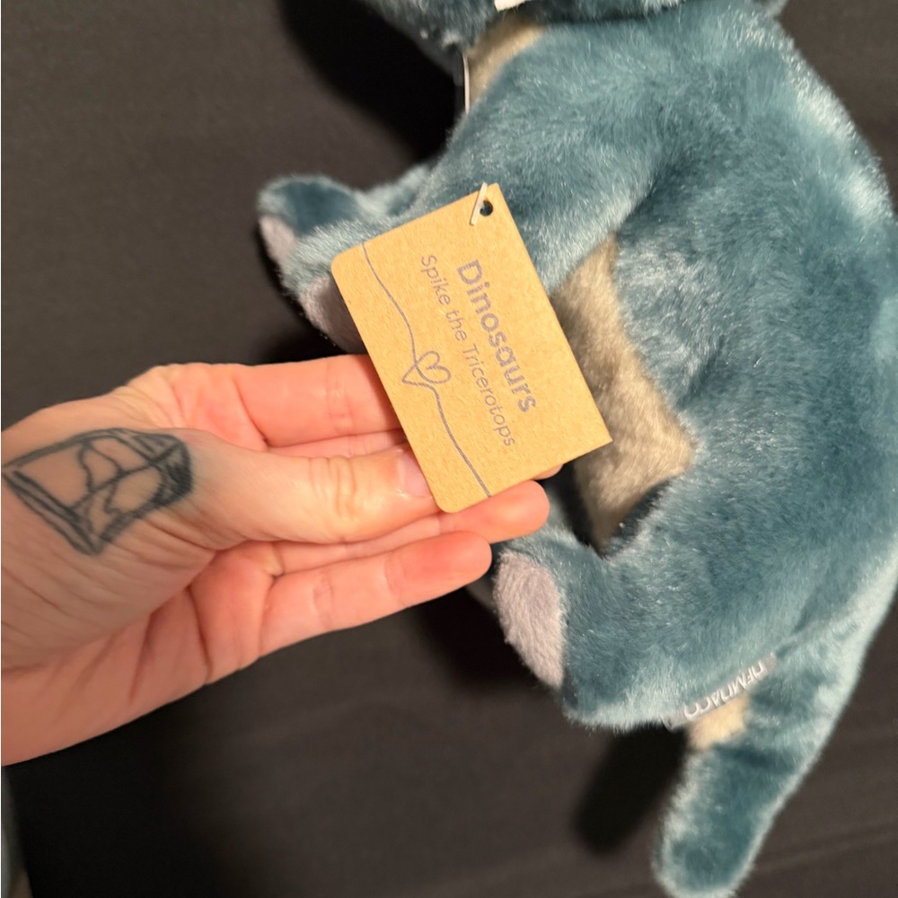 Demdaco Teal and Gray Dinosaur Plush- NWT - Picture 8 of 8